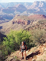 Climbing out on the steep grade